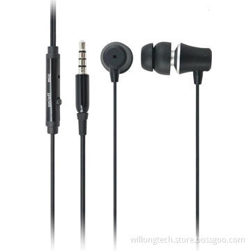 Colorful plastic earbuds, noise-cancelling, with volume control for mobile phone